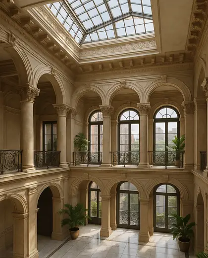 neoclassical house — atrium (urban)