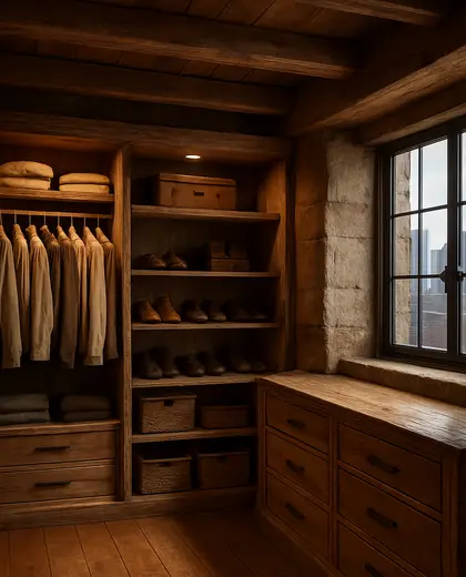 rustic house — walk in closet (urban)