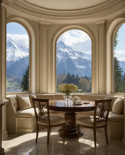 neoclassical public space — breakfast nook (alpine)