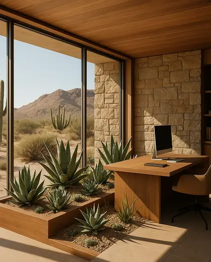 contemporary indoor garden — home office (desert)