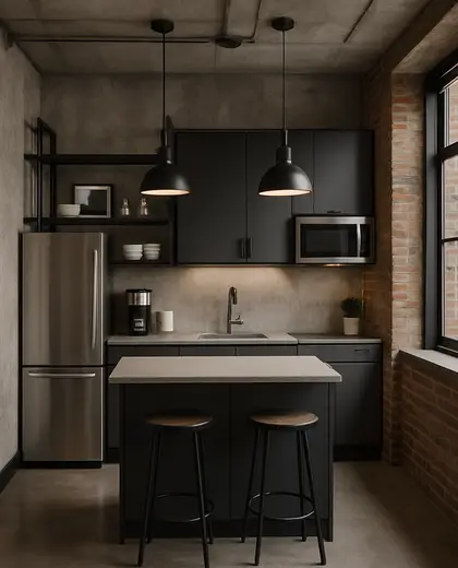 industrial office space — small kitchen (urban)