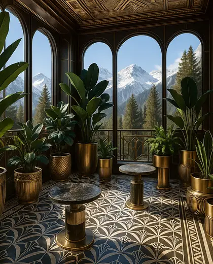 art deco indoor garden — balcony (alpine)