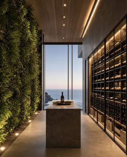 minimalist vertical garden — wine cellar (ocean)