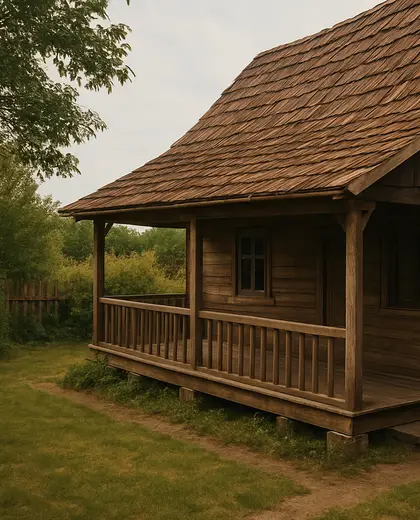 vintage backyard — roof (rural)