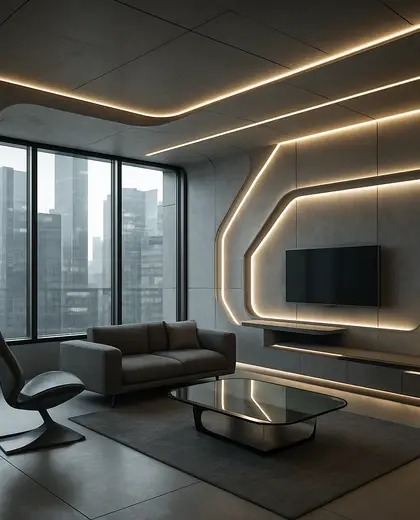 futuristic home — room (urban)