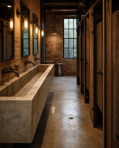 rustic public space — bathroom (urban)