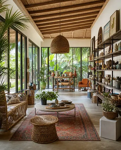 eclectic store — sunroom (tropical)