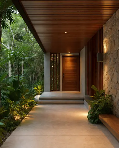 tropical condo — entryway (forest)