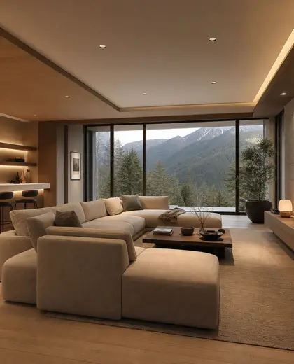 japandi condo — basement (mountain)