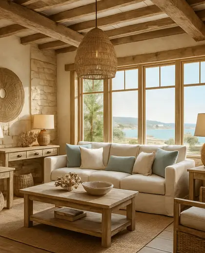 rustic store — living room (coastal)