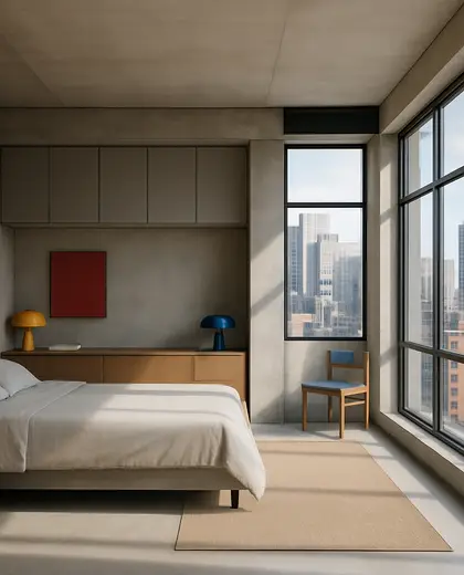 bauhaus condo — bedroom (urban)