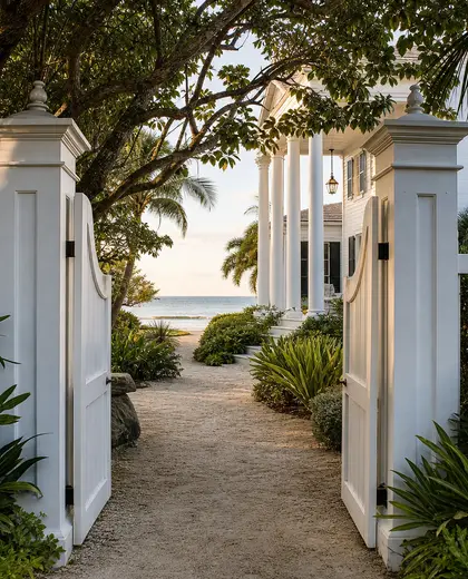 colonial garden — entryway (beach)