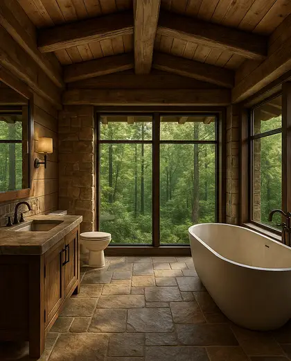 rustic penthouse — rest room (forest)