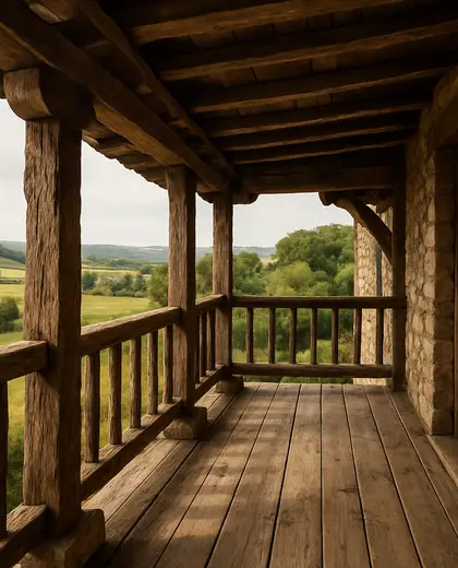 rustic house — balcony (rural)