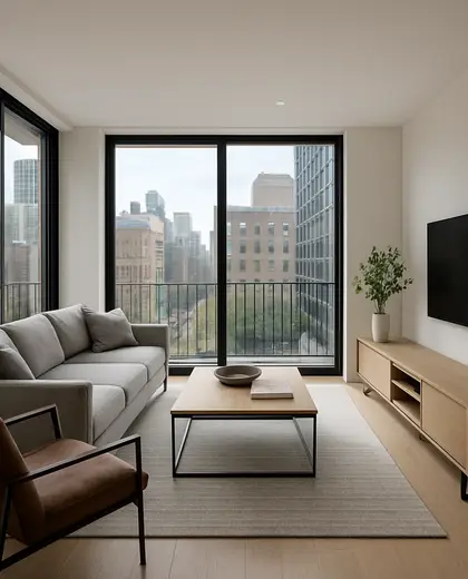 modern home — living room (urban)