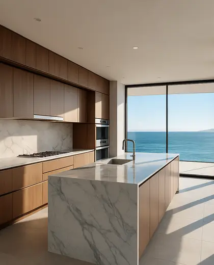 modern salon — kitchen (ocean)