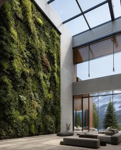 minimalist vertical garden — atrium (alpine)
