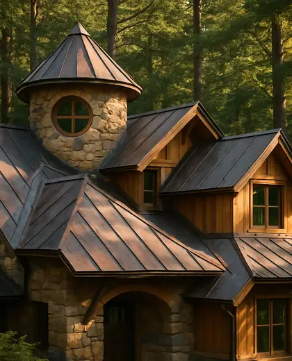 eclectic house — roof (forest)