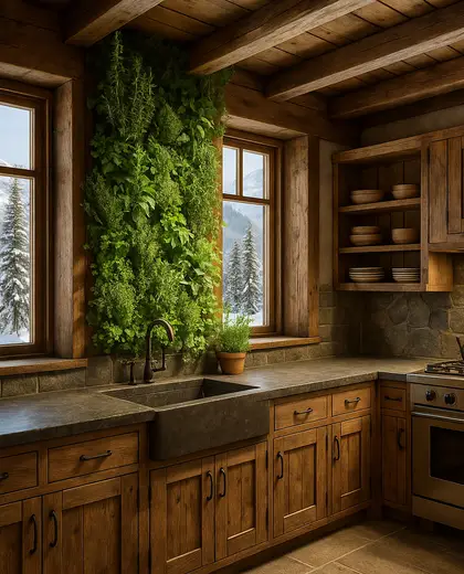 rustic vertical garden — kitchen (alpine)