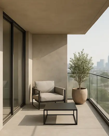 minimalist house — balcony (urban)