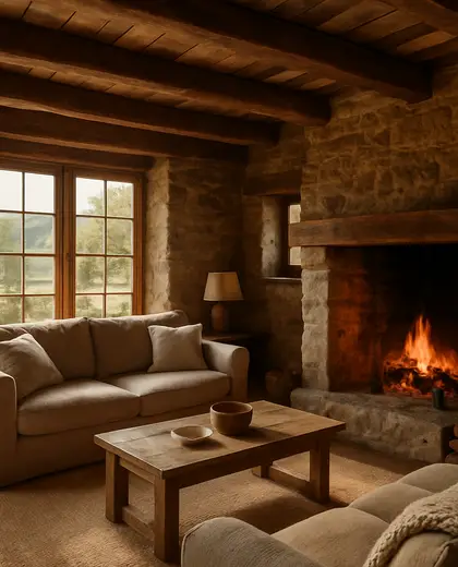 rustic house — living room (rural)
