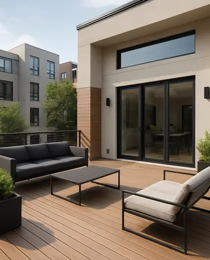 contemporary house — deck (urban)