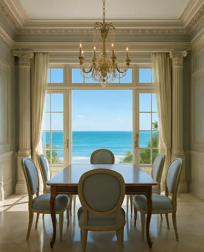 neoclassical home — dining room (ocean)