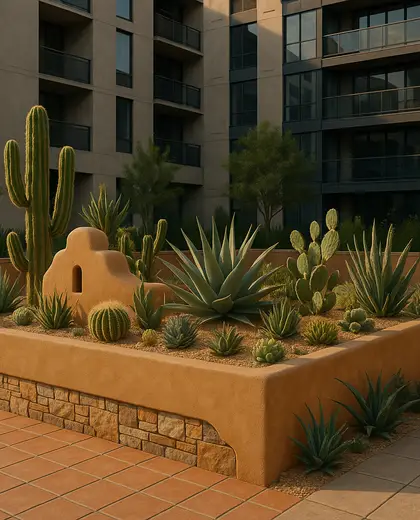 southwestern condo — raised garden bed (urban)