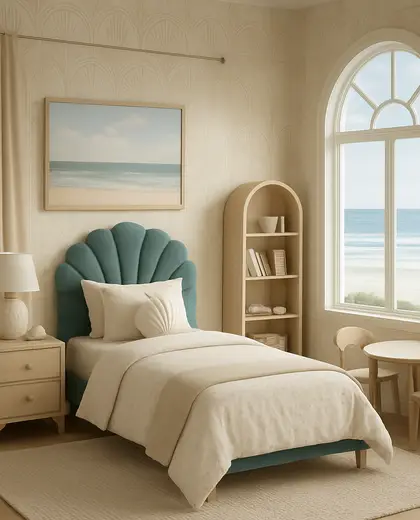 art deco home — childrens bedroom (coastal)