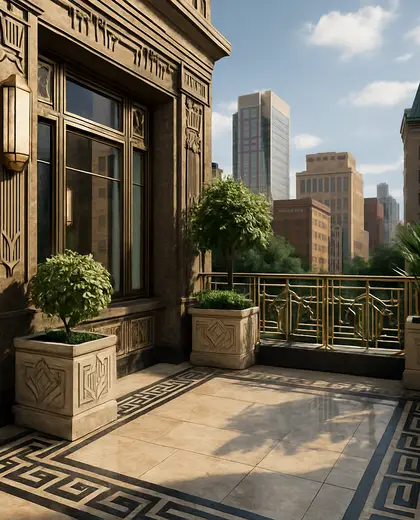 art deco condo — terrace (urban)