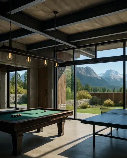 industrial backyard — game room (mountain)