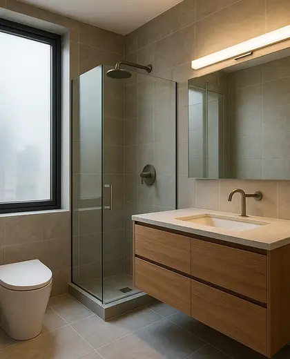 modern condo — bathroom (urban)
