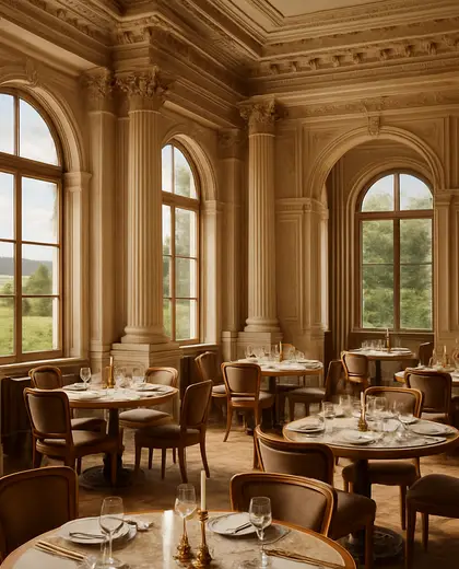 neoclassical hotel — dining room (rural)