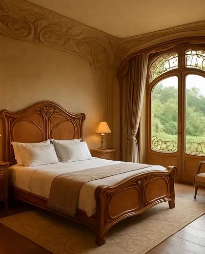 art nouveau hotel — master bedroom (rural)