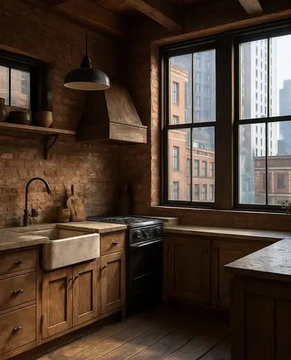 rustic house — kitchen (urban)