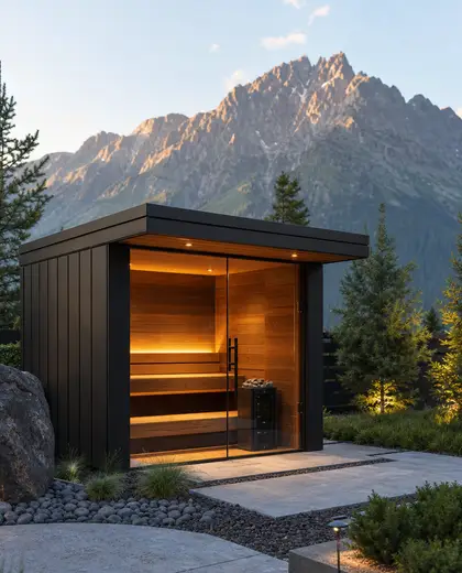 contemporary yard — sauna (mountain)