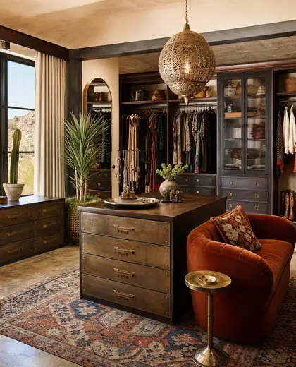 eclectic salon — walk in closet (desert)
