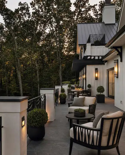art deco farmhouse — terrace (forest)