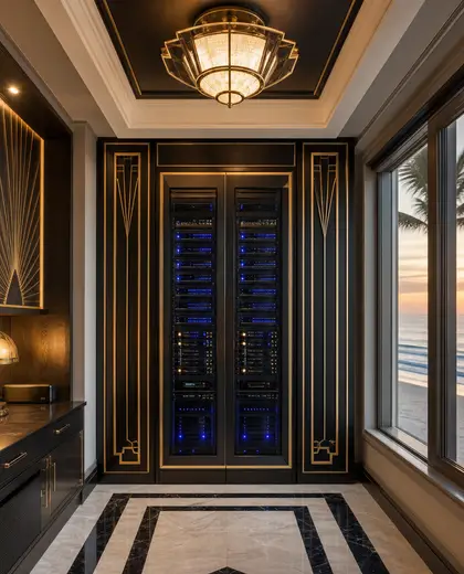 art deco home — server room (beach)