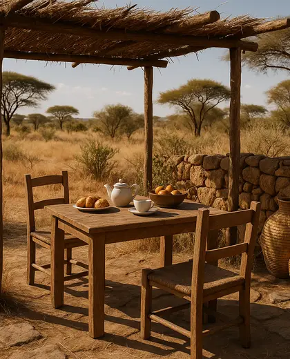 rustic yard — breakfast nook (savanna)