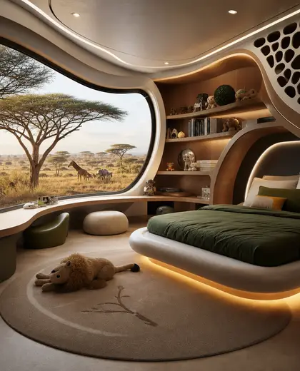 futuristic home — childrens bedroom (savanna)