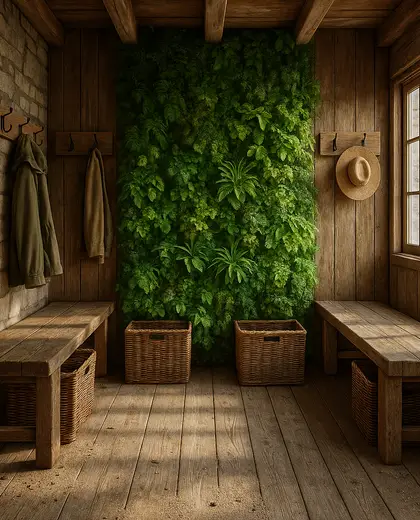 rustic vertical garden — mud room (beach)