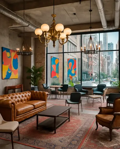 eclectic office space — main hall (urban)