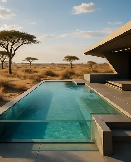 futuristic backyard — pool (savanna)