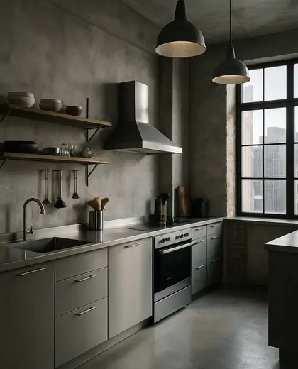 industrial house — kitchen (urban)