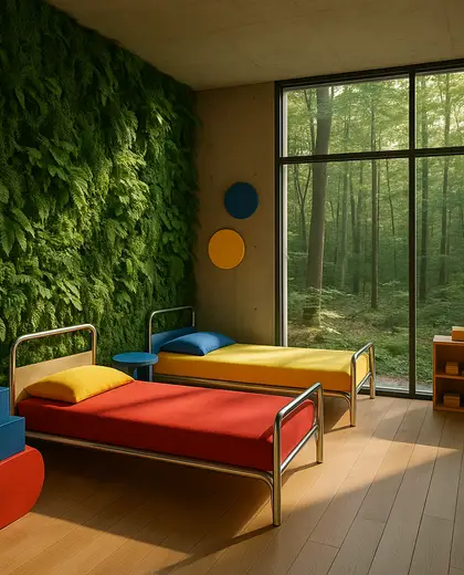 bauhaus vertical garden — childrens bedroom (forest)