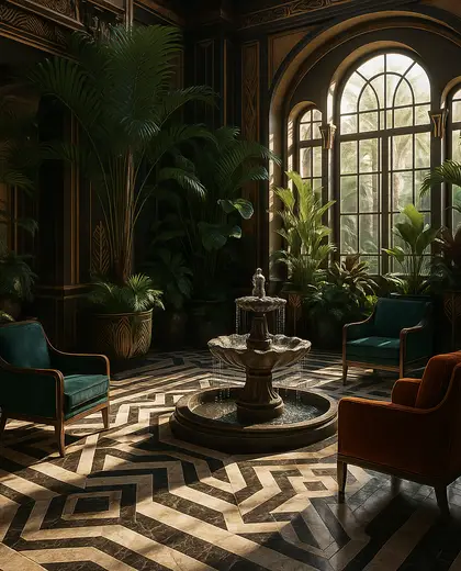 art deco indoor garden — patio (tropical)