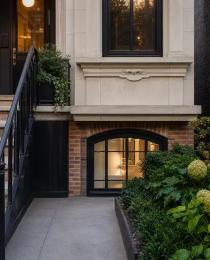 eclectic facade — basement (urban)