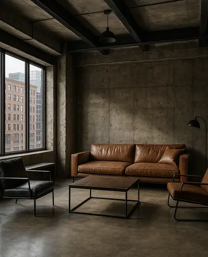 industrial house — living room (urban)