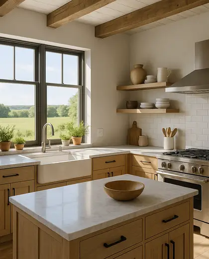 contemporary farmhouse — kitchen (rural)